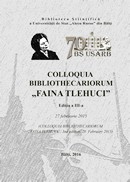 coperta carte Colloquia Bibliothecariorum “Faina Tlehuci”, ed. a 3-a, 20 febr. 2015