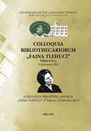 coperta carte Colloquia Bibliothecariorum „Faina Tlehuci”, Ed. a 4-a, 23 febr. 2016