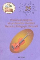 coperta cărţii Contribuţii ştiinţifice ale profesorilor Facultăţii Muzică